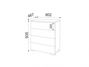 М05 (ручка торцевая) Комод (4 ящика) в Нягани - nyagan.magazin-mebel74.ru | фото