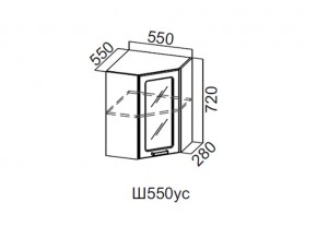 Ш550ус/720 Шкаф навесной 550/720 (угловой со стеклом) в Нягани - nyagan.magazin-mebel74.ru | фото