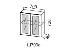 Ш700с/720 Шкаф навесной 700/720 (со стеклом) в Нягани - nyagan.magazin-mebel74.ru | фото