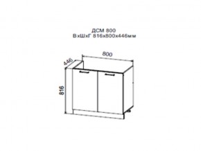 Шкаф нижний ДСМ800 под мойку в Нягани - nyagan.magazin-mebel74.ru | фото